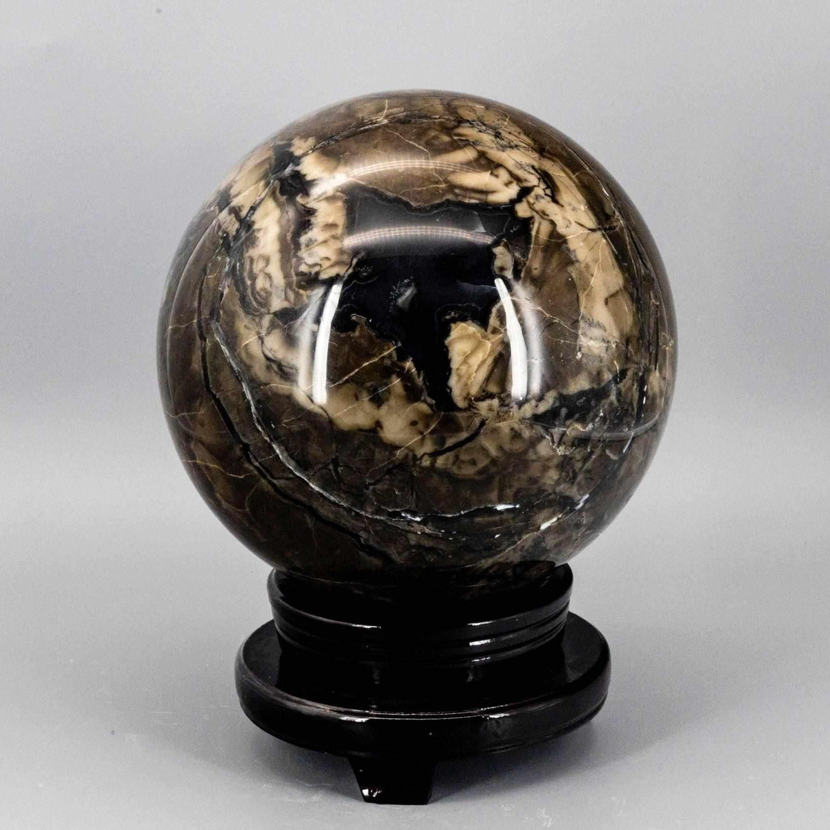 Volcano Agate UV Reactive Crystal Sphere Statement Piece