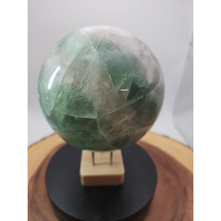Large Natural Green Fluorite Quartz Crystal Sphere — 5.43 lbs, Madagascar