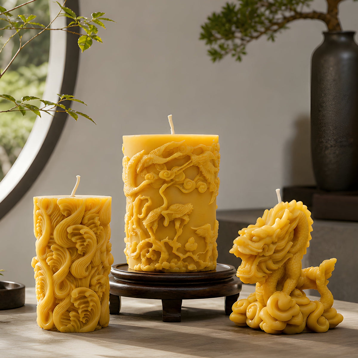Mystic Asian Style Beeswax Candle Set