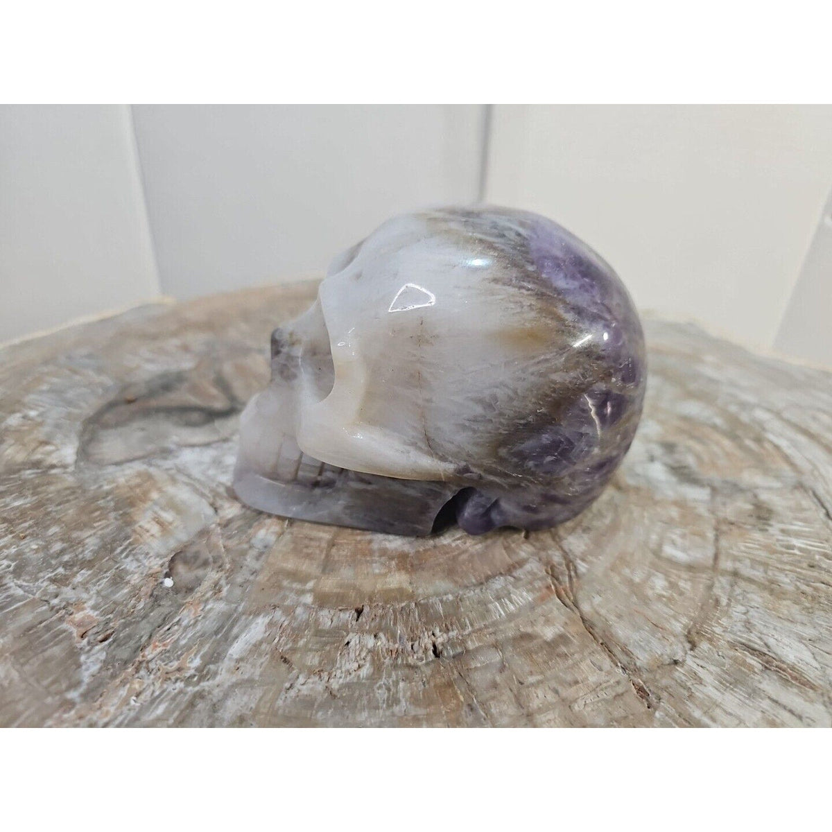 2.2 lb Natural Amethyst Hand-Carved Crystal Skull — Spiritual Collector Piece