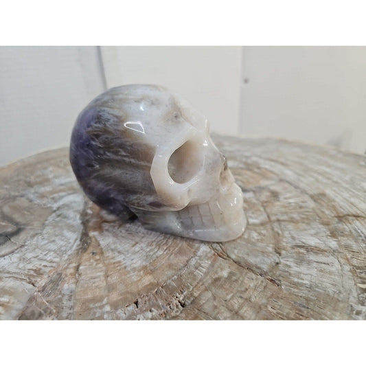 2.2 lb Natural Amethyst Hand-Carved Crystal Skull — Spiritual Collector Piece