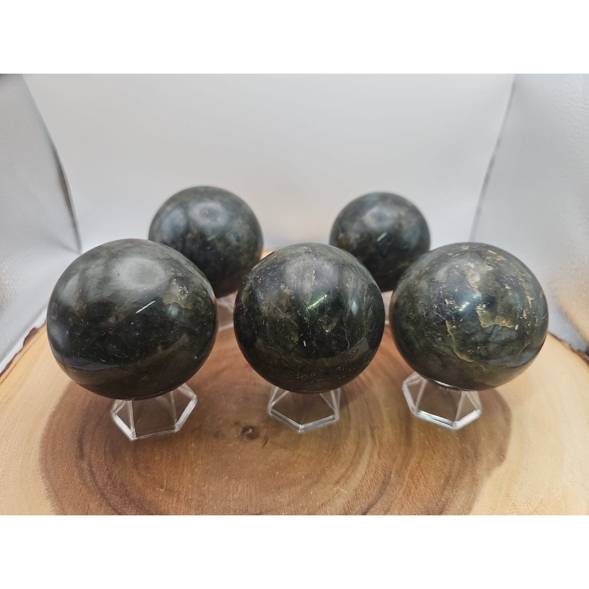 Rainbow Labradorite Crystal Sphere — 1lb Polished Ball with Stand
