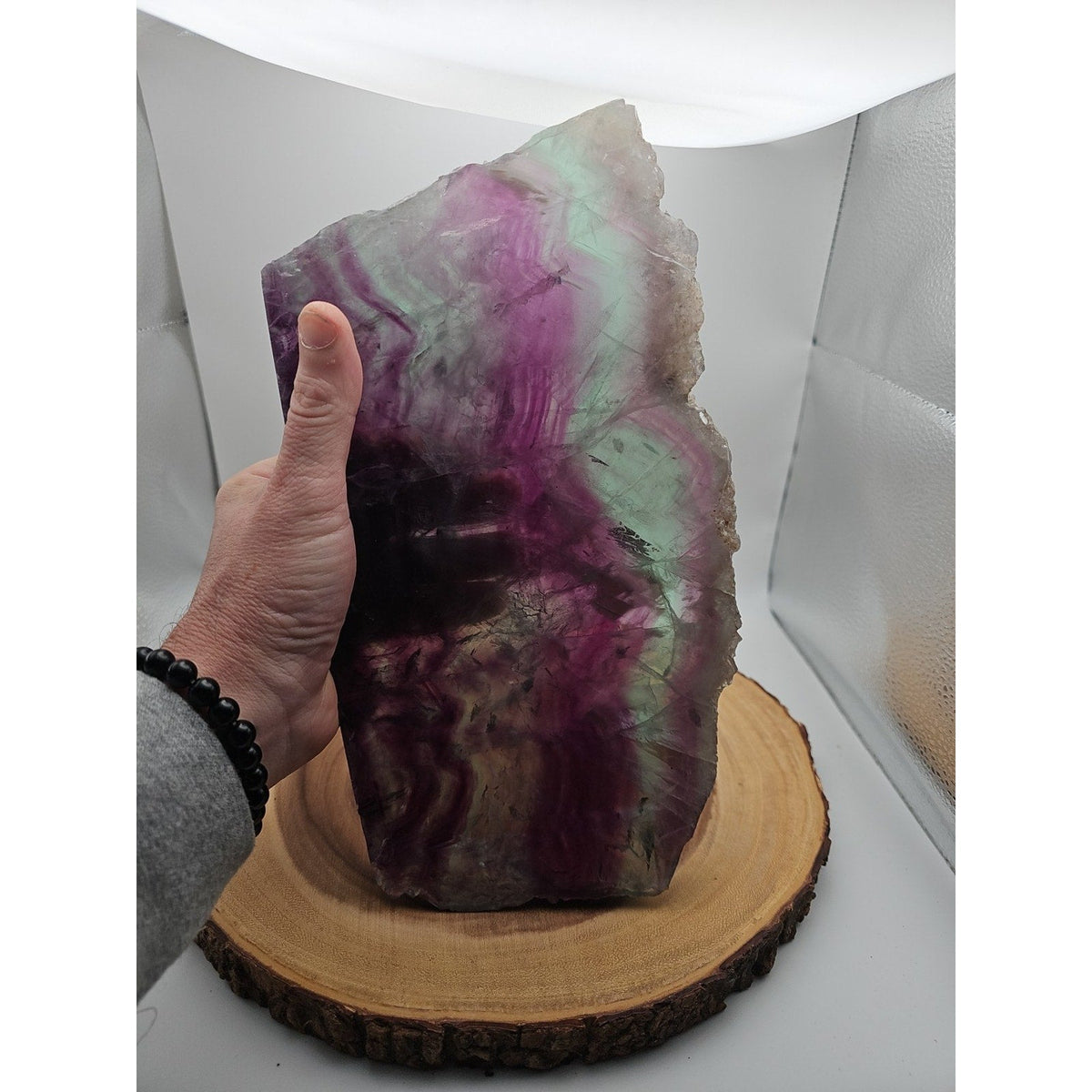 5.7LB Natural Fluorite Quartz Crystal Sheet - Vitreous Mineral Specimen