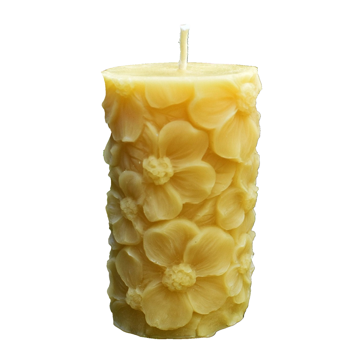 Floral Pillar Beeswax Candle