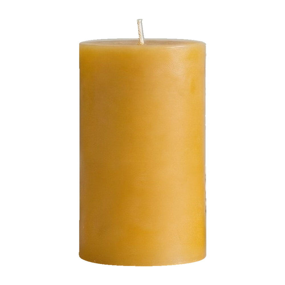 4x6 Inch Yellow Beeswax Pillar Candle