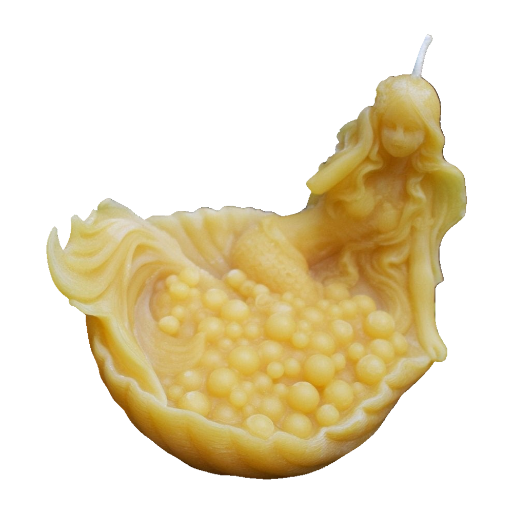 Mermaid Shell Beeswax Candle