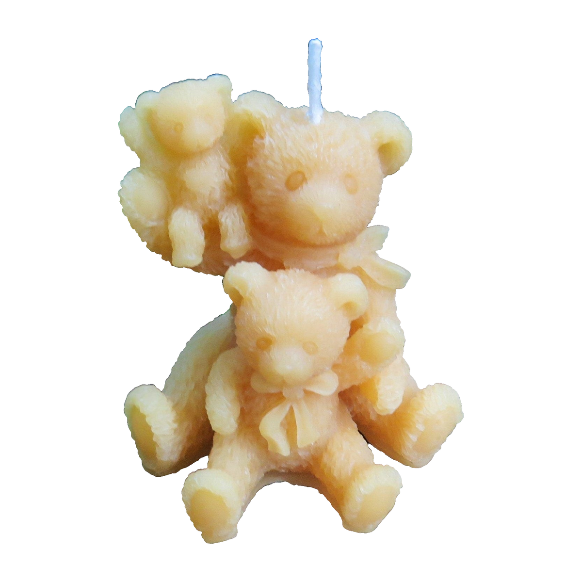 Teddy Bear Family Beeswax Candle