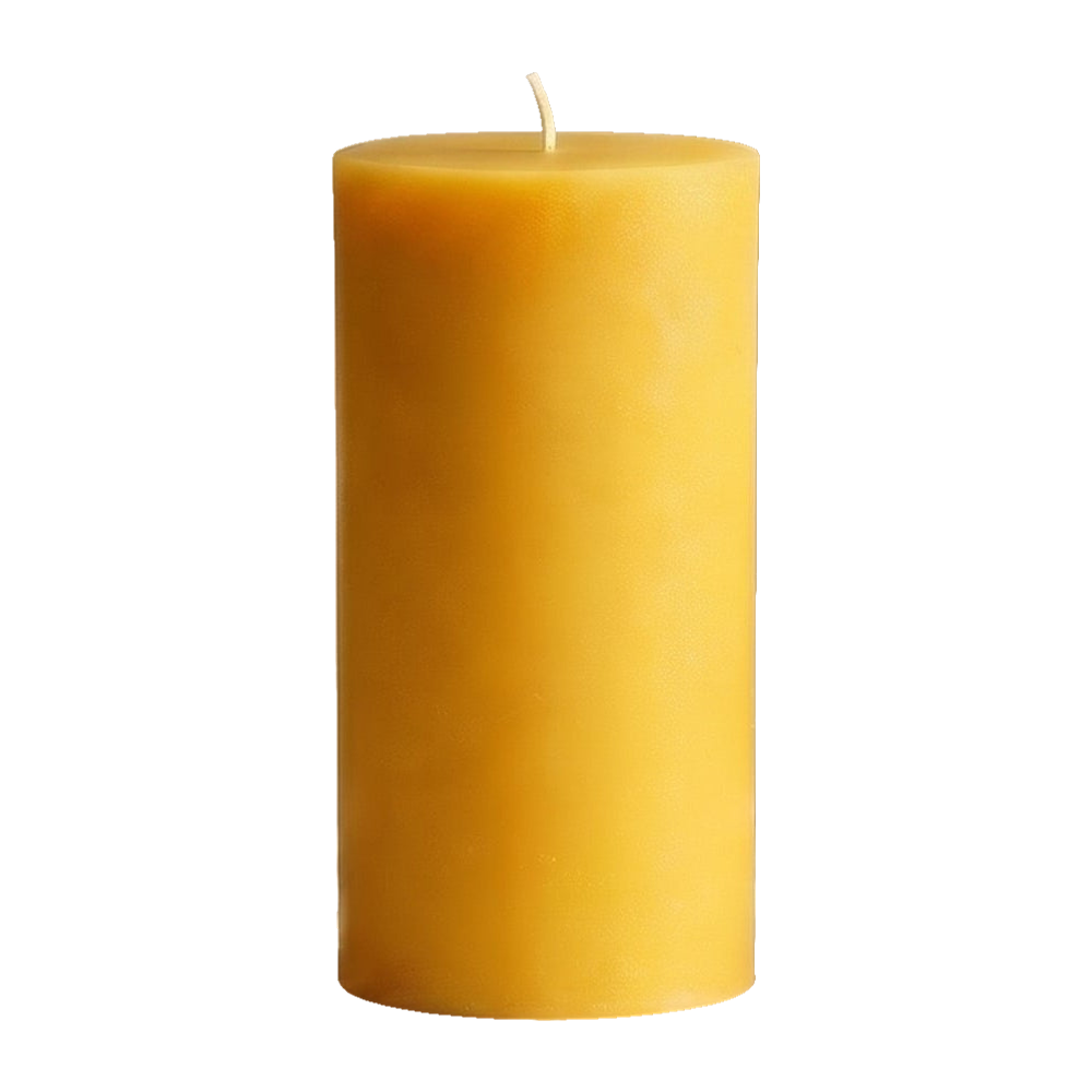 3x6 Inch Yellow Beeswax Pillar Candle