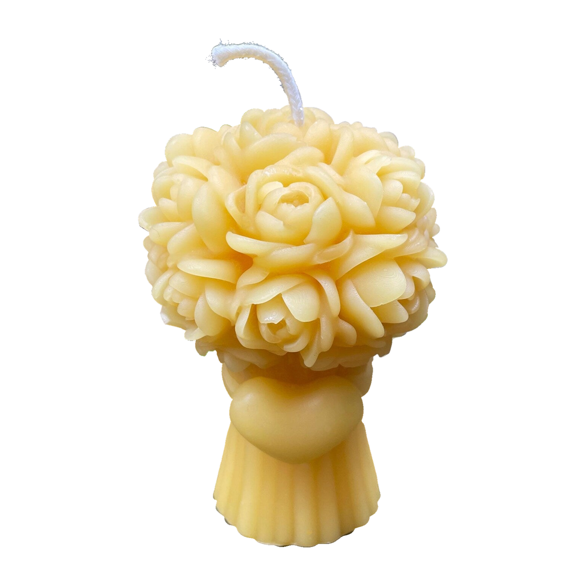 Rose & Heart Bouquet Flower Beeswax Candle