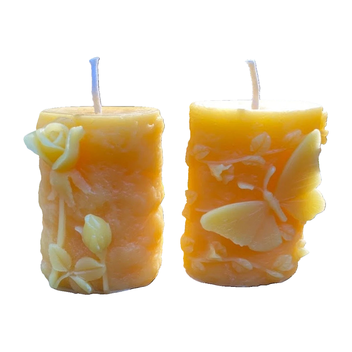 Vine Rose and Butterfly Pair Beeswax