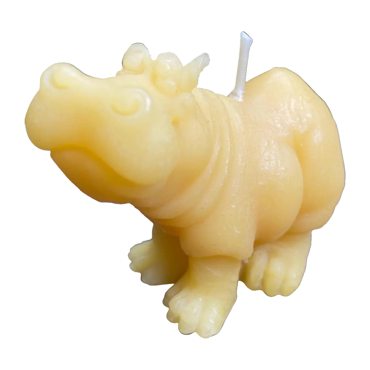 Standing Hippo Beeswax Candle