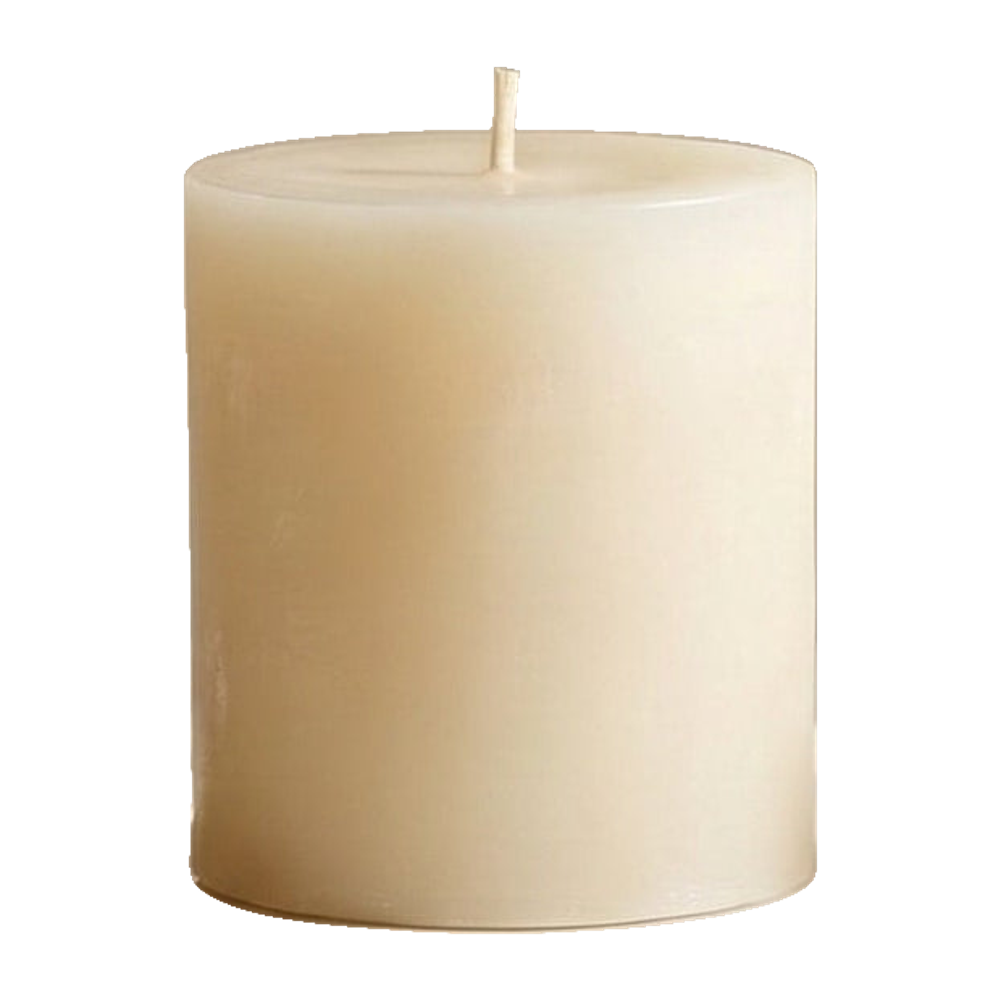 3x3 Inch White Beeswax Pillar Candle