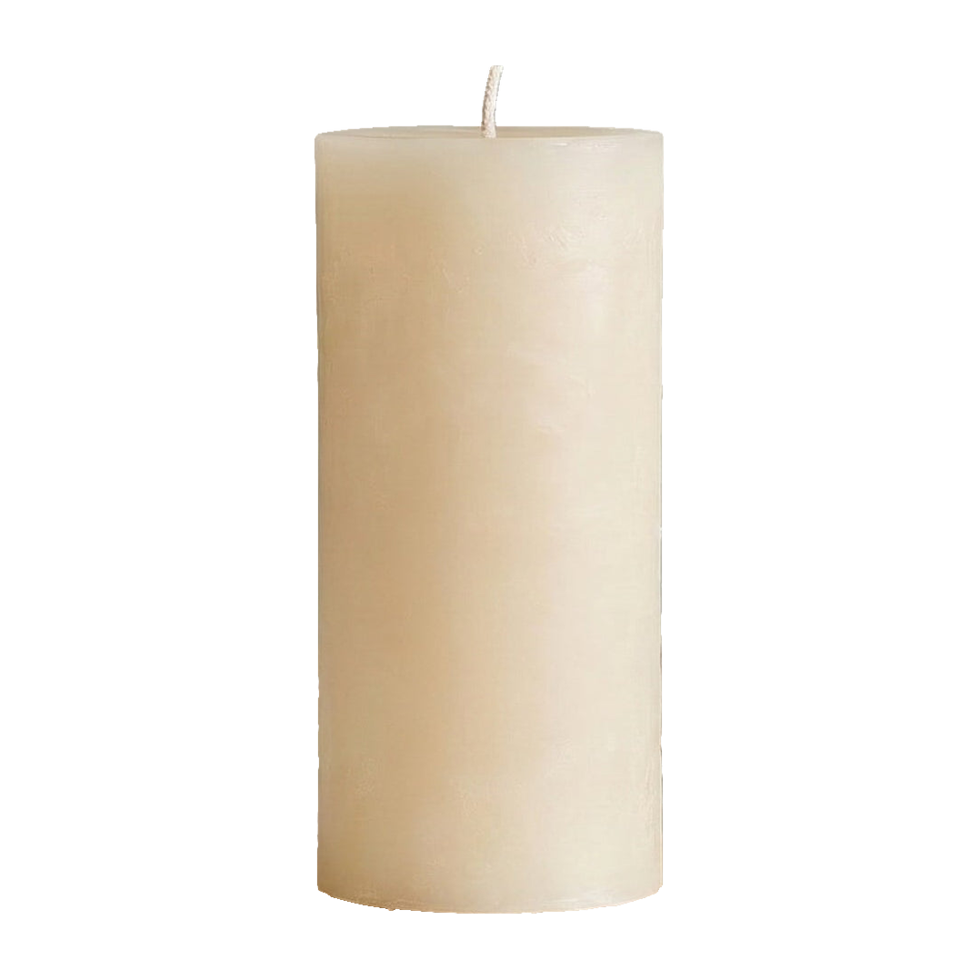 4x8 Inch White Beeswax Pillar Candle