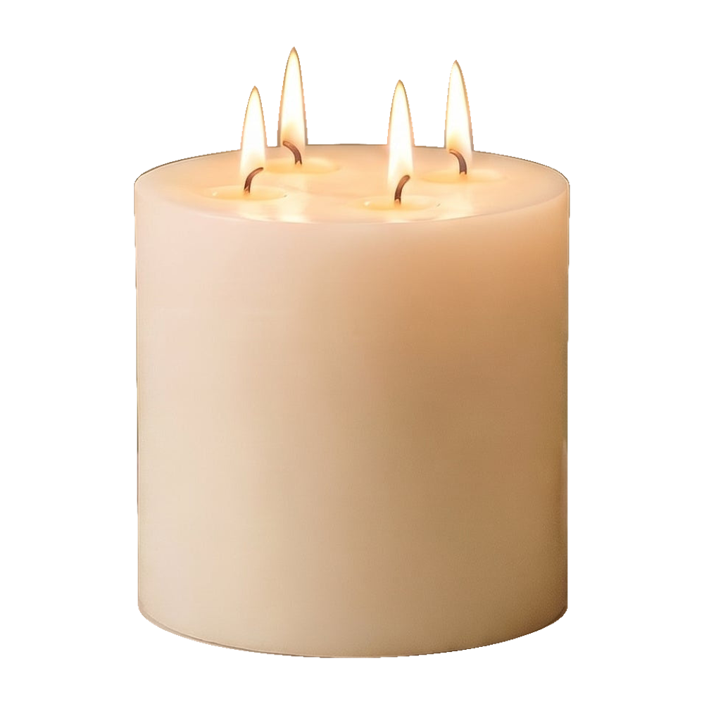 6x6" White Beeswax Pillar Candle