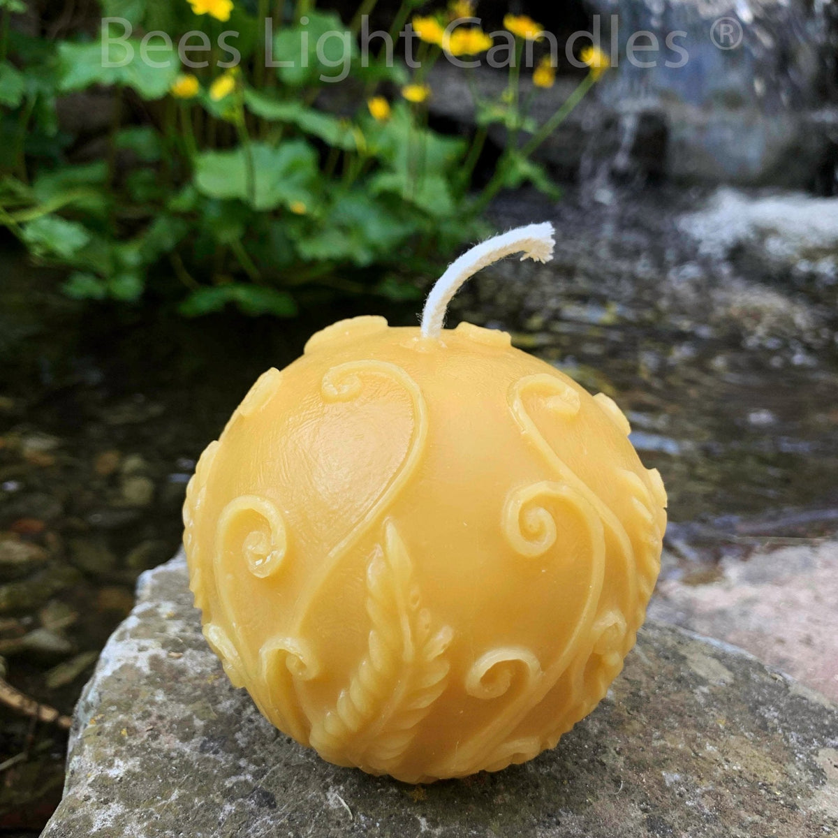 Fern Ball Beeswax Candle