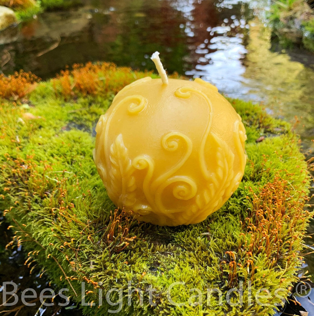 Fern Beeswax Candle Set Sphere & Pillar