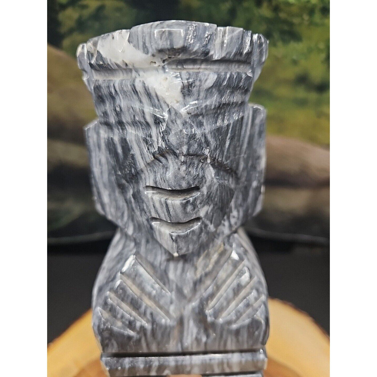 Carved Onyx Aztec Mayan Tiki Sculpture — 4 lbs, 7 inches, Mexican Onyx