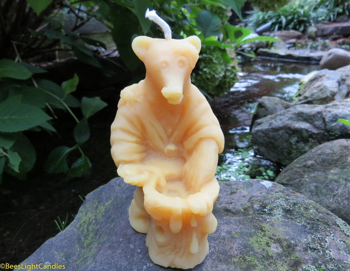 Big Bear Honeypot Beeswax Candle