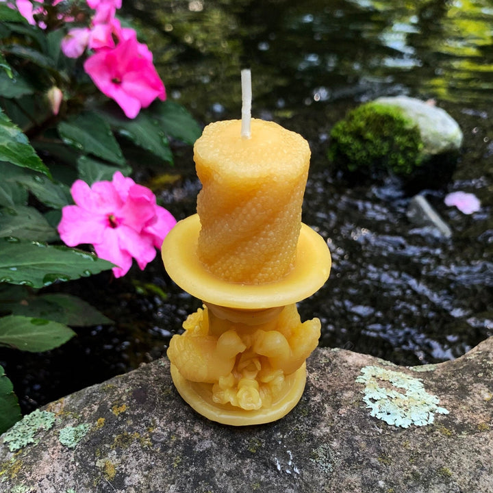 Bird Bath Beeswax Candle