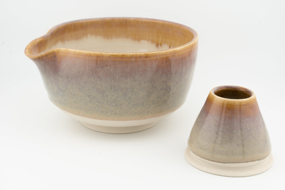 Matcha Set | Bowl with Matching Whisk Holder | Chawan and Chasentate