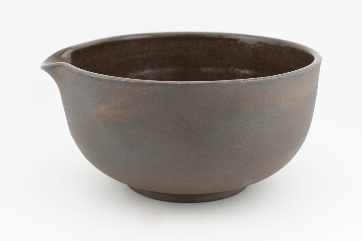Matcha Set - Brown Stoneware | Bowl with Matching Whisk Holder | Chawan and Chasentate