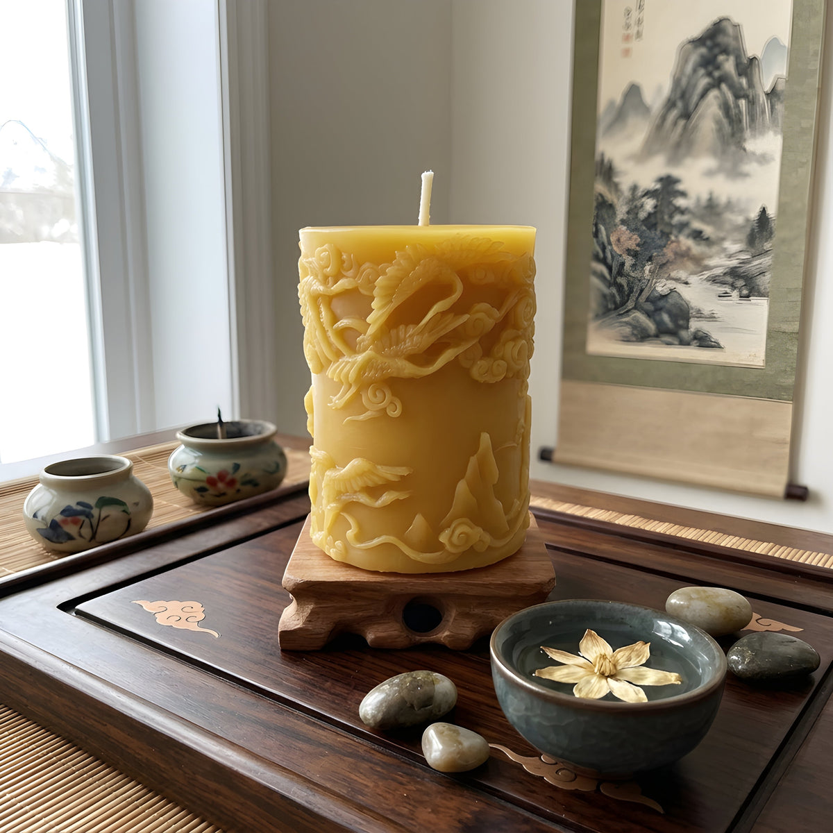 Wind + Crane Beeswax Pillar