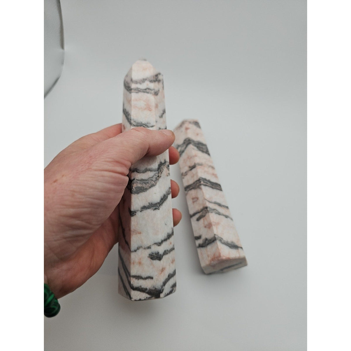 Pink Zebra Jasper 2.37lbs 1 Pair