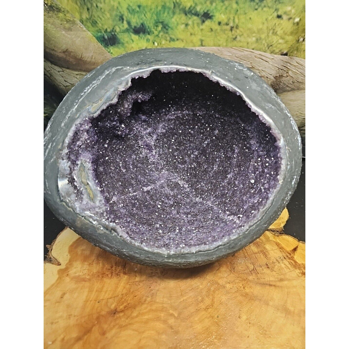 Raw Amethyst Money Bag Geode — 16.8 lbs, Abundance & Reiki Energy Crystal