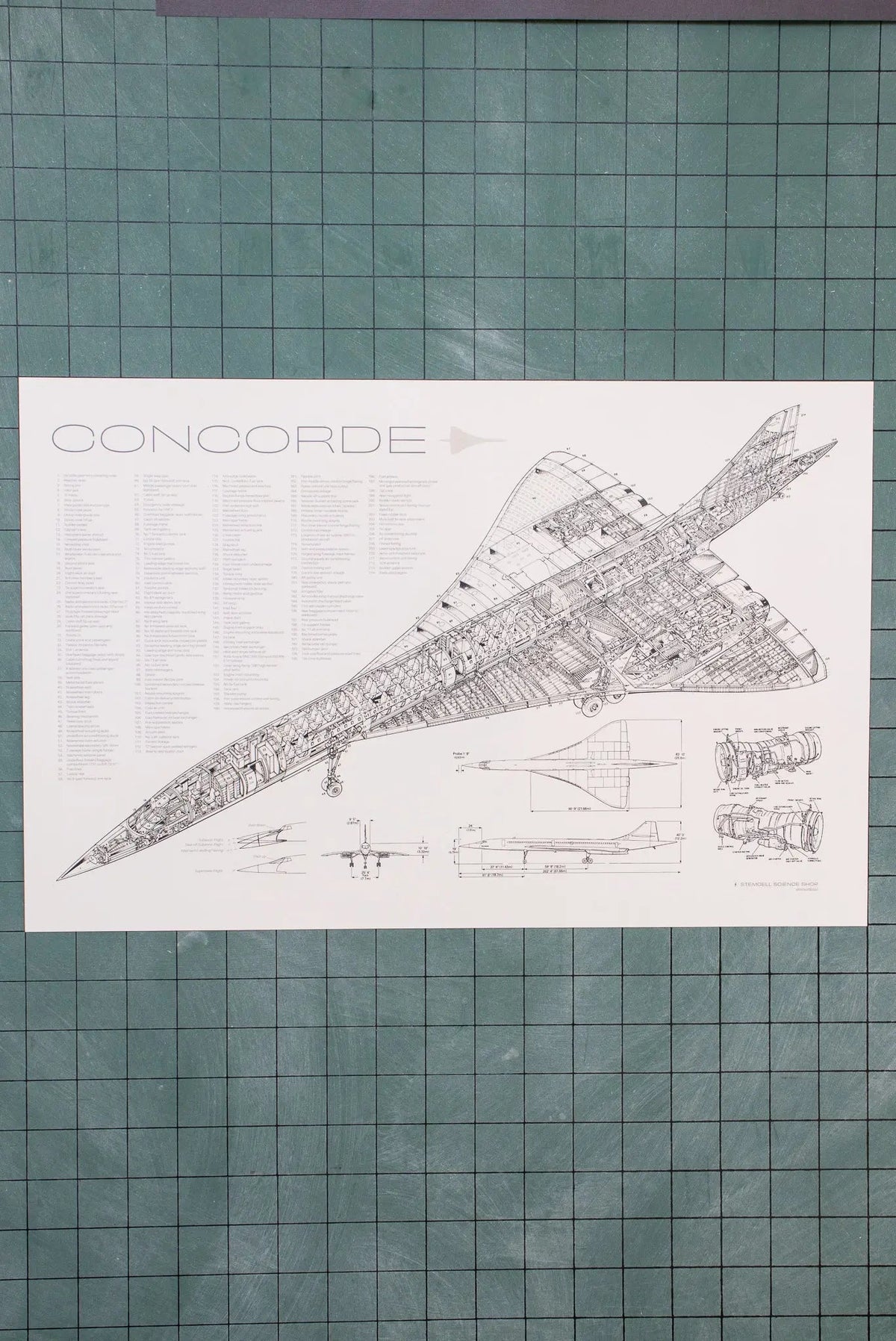 Concorde Supersonic Airliner Schematic Chart