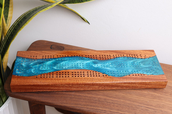 Hand Crafted River Cribbage Board- Made to order