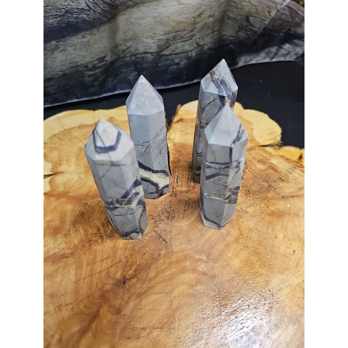 Dragon Septarian Geode Cluster Set — 1 lb, 4 Pieces from Madagascar