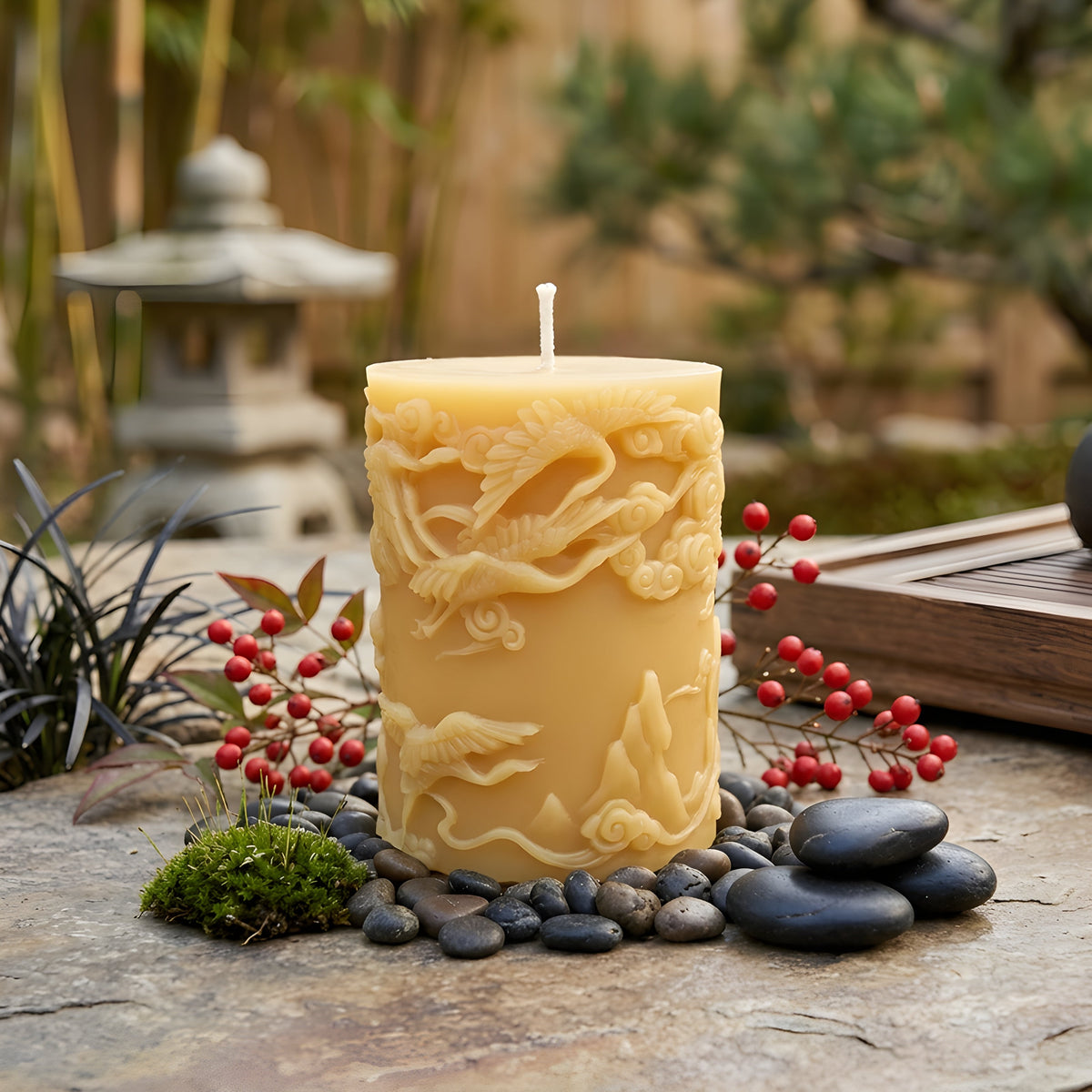 Wind + Crane Beeswax Pillar