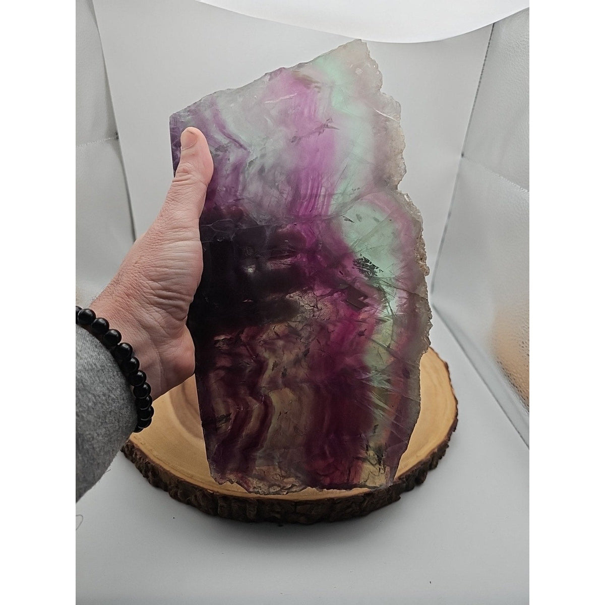 5.7LB Natural Fluorite Quartz Crystal Sheet - Vitreous Mineral Specimen