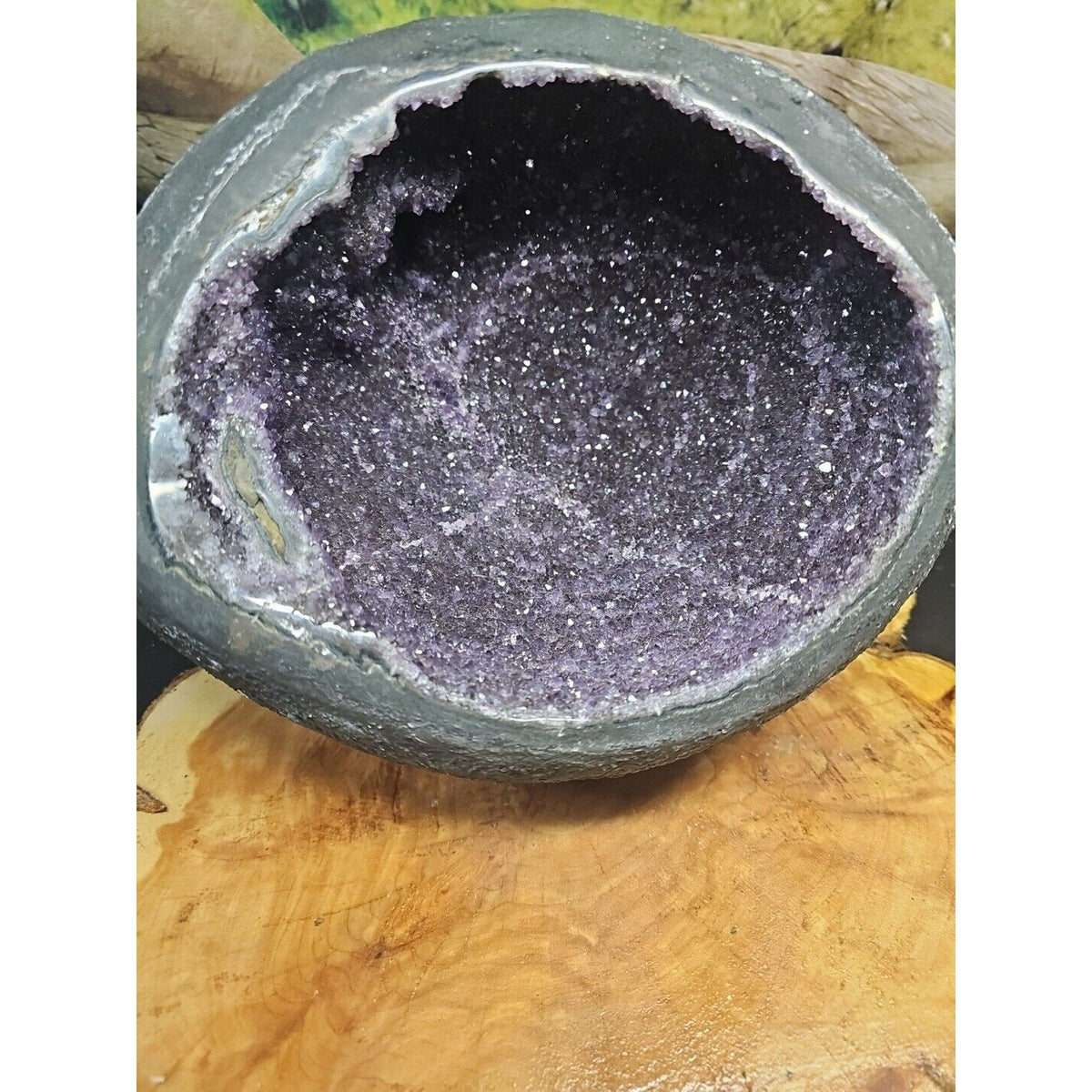 Raw Amethyst Money Bag Geode — 16.8 lbs, Abundance & Reiki Energy Crystal