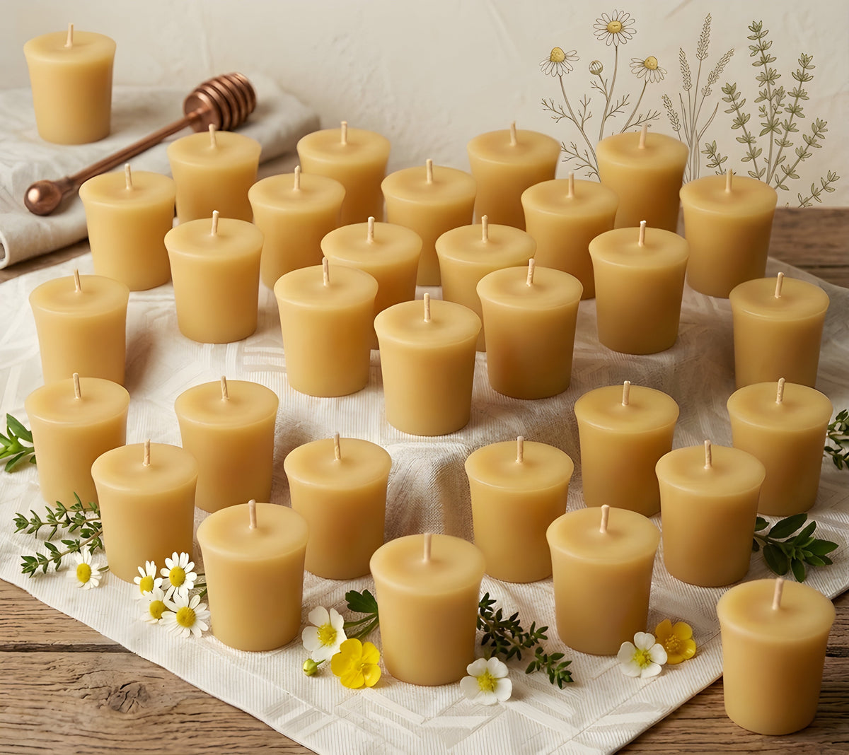Beeswax Votives Multiple Colors & Quantities