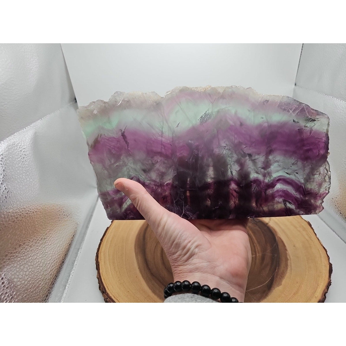 5.7LB Natural Fluorite Quartz Crystal Sheet - Vitreous Mineral Specimen