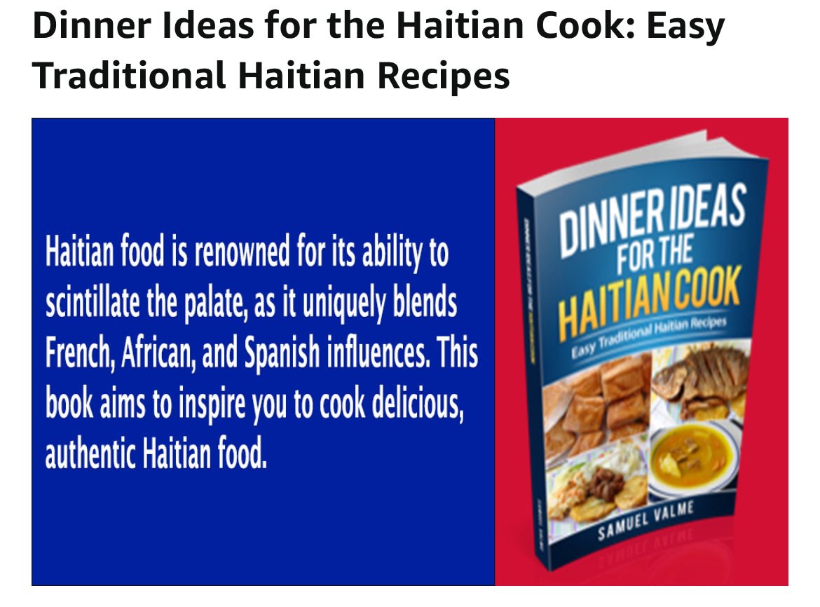 Dinner Ideas for the Haitian Cook: Easy Traditional Haitian Recipes (Paperback)