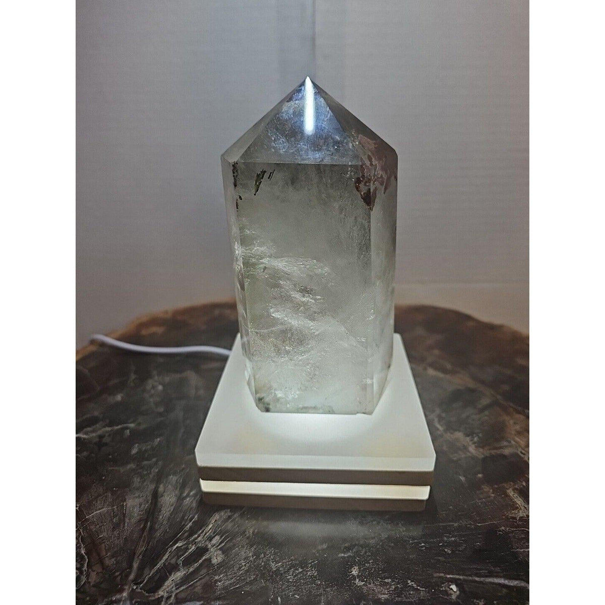 Madagascar Green Ghost Phantom Quartz Obelisk - 1.73LB Vitreous Healing Point