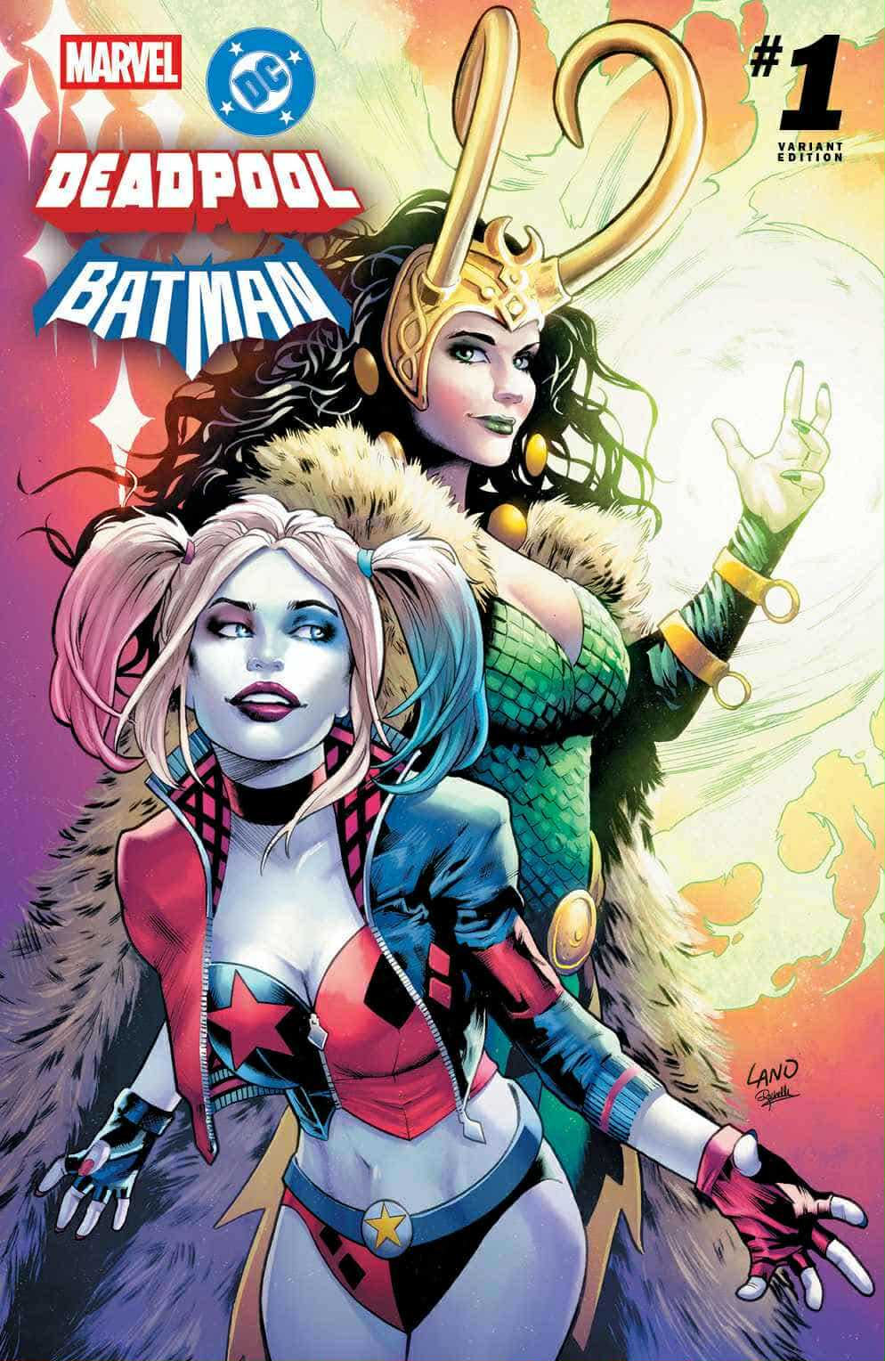 MARVEL DC: DEADPOOL BATMAN #1 GREG LAND EXCLUSIVE VAR  HARLEY QUINN LADY LOKI [09/24/2025]