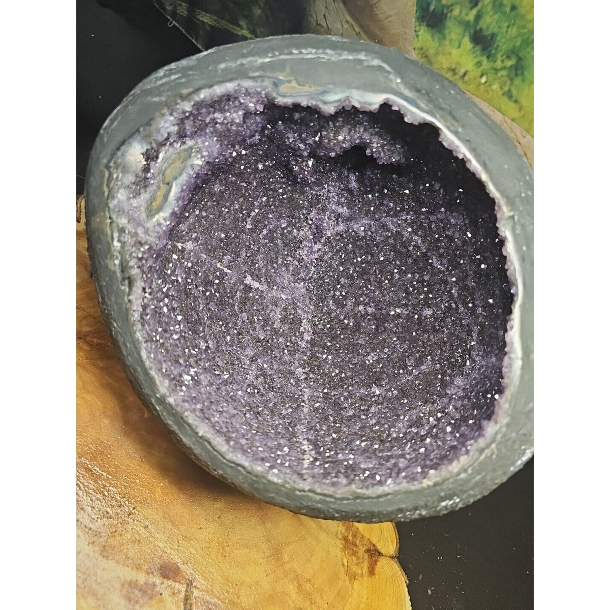 Raw Amethyst Money Bag Geode — 16.8 lbs, Abundance & Reiki Energy Crystal