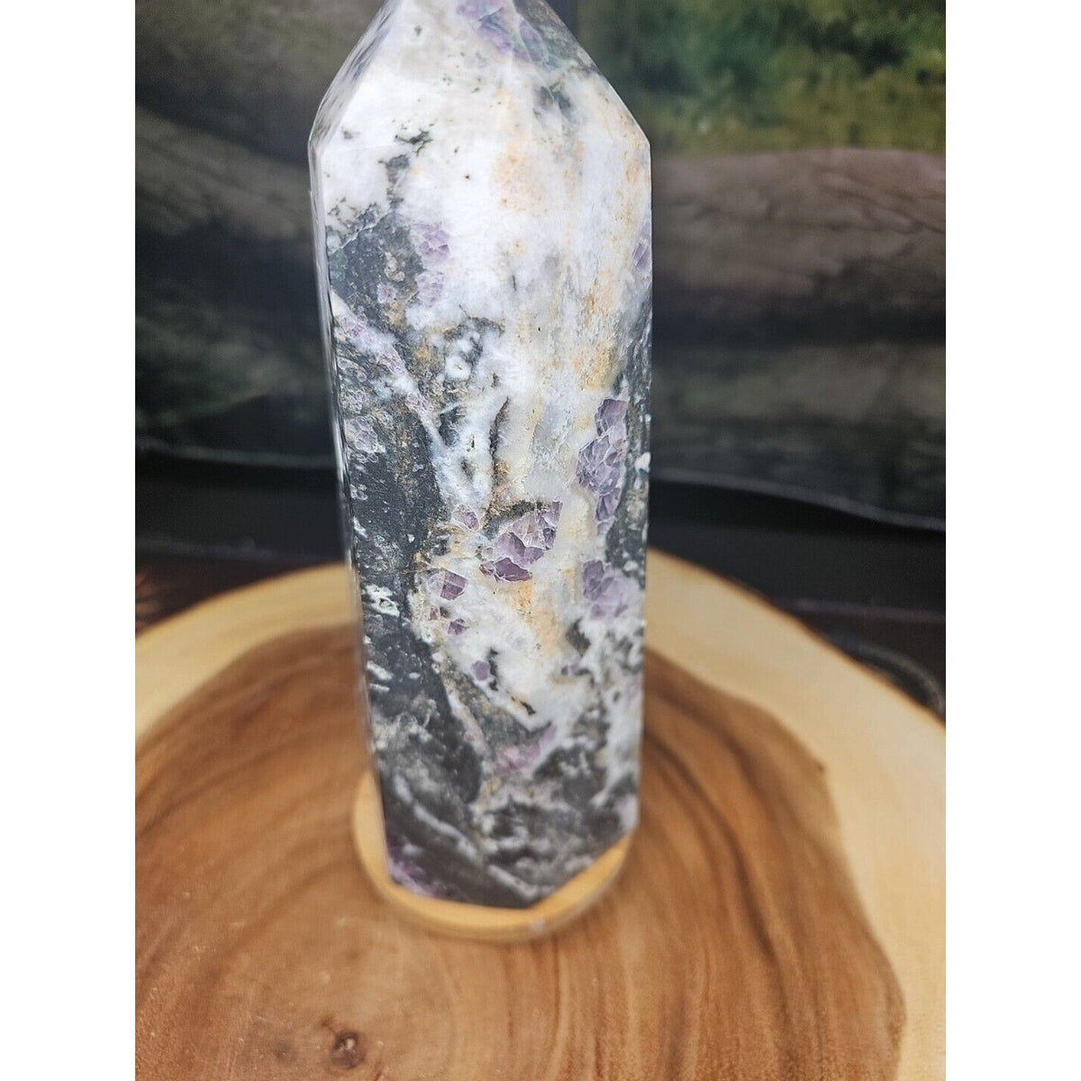 3.41LB 1Pcs Natural Rainbow Fluorite Quartz Crystal Point Tower Polished Healing