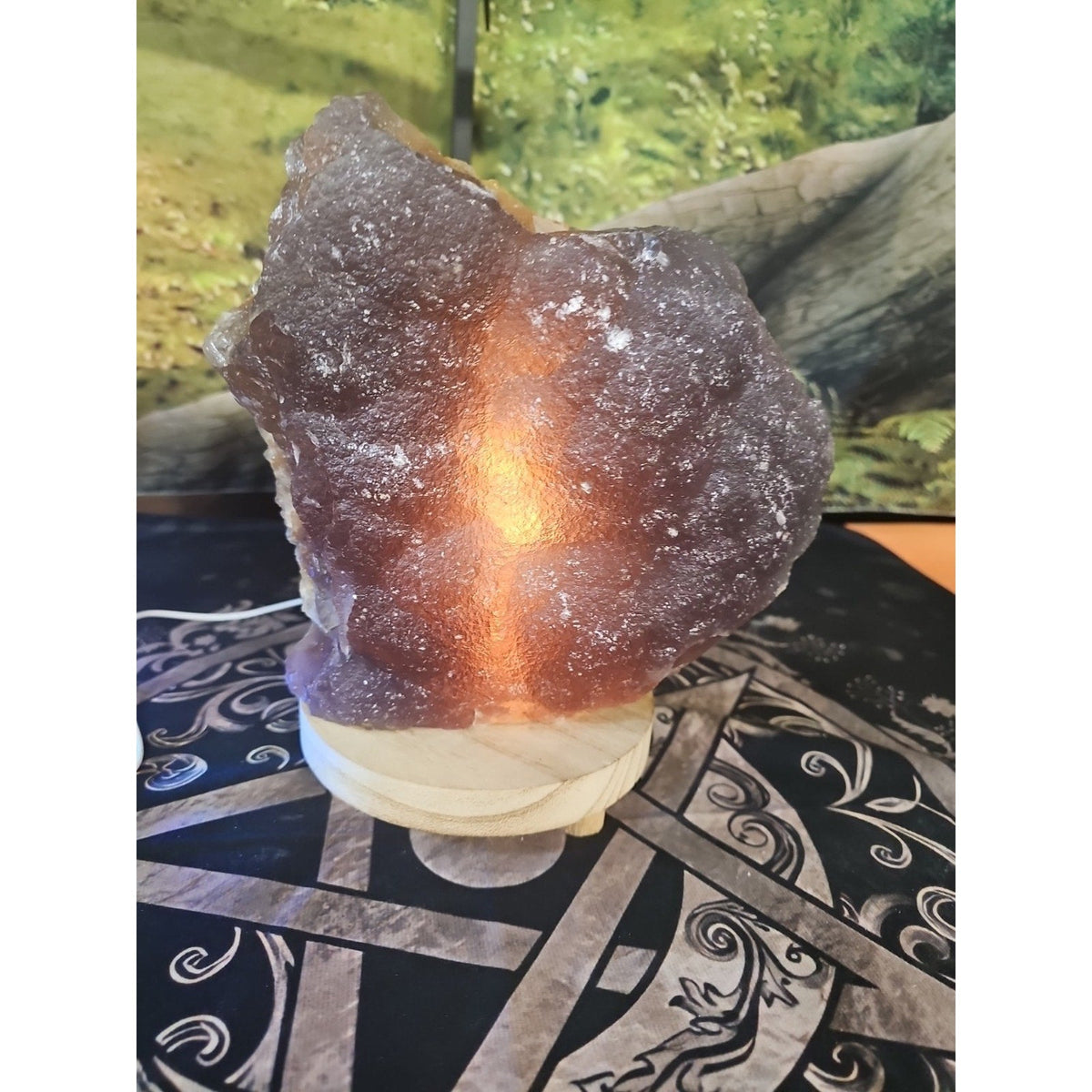Fluorite Quartz Cluster with LED Stand – 11.9 lb