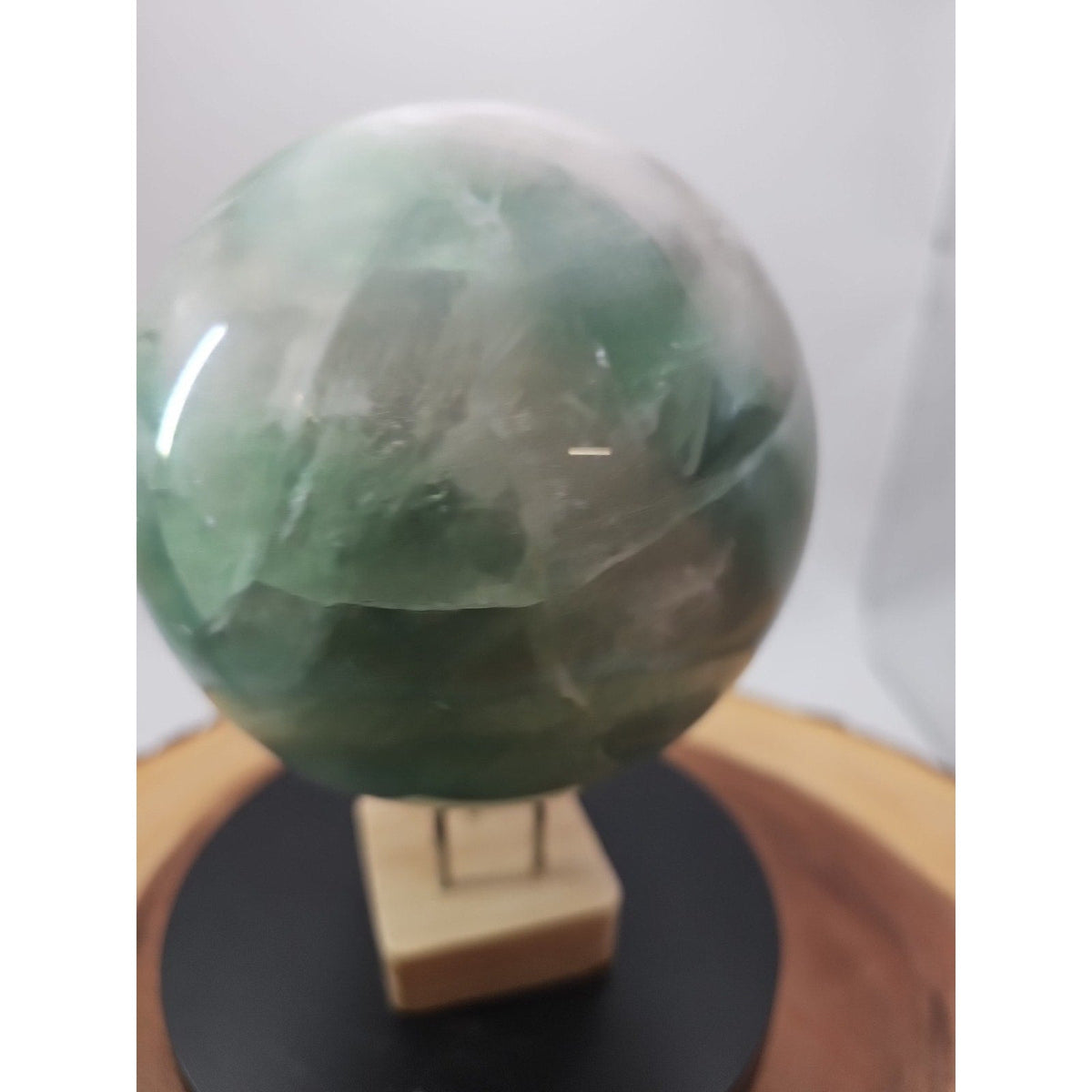 Large Natural Green Fluorite Quartz Crystal Sphere — 5.43 lbs, Madagascar