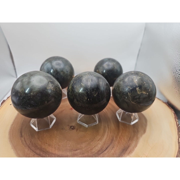 Rainbow Labradorite Crystal Sphere — 1lb Polished Ball with Stand