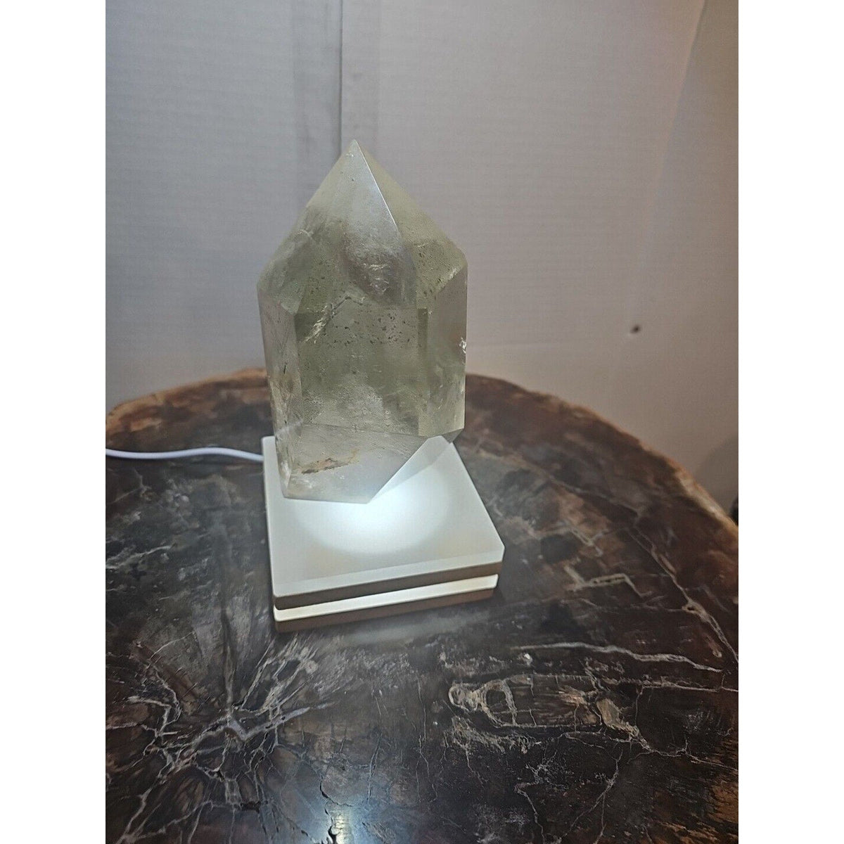 Green Ghost Phantom Quartz Crystal Obelisk — 2.7 lbs, Madagascar