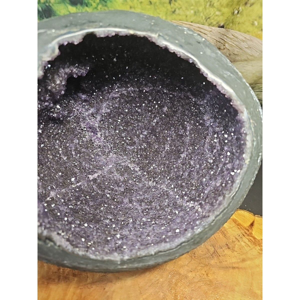 Raw Amethyst Money Bag Geode — 16.8 lbs, Abundance & Reiki Energy Crystal