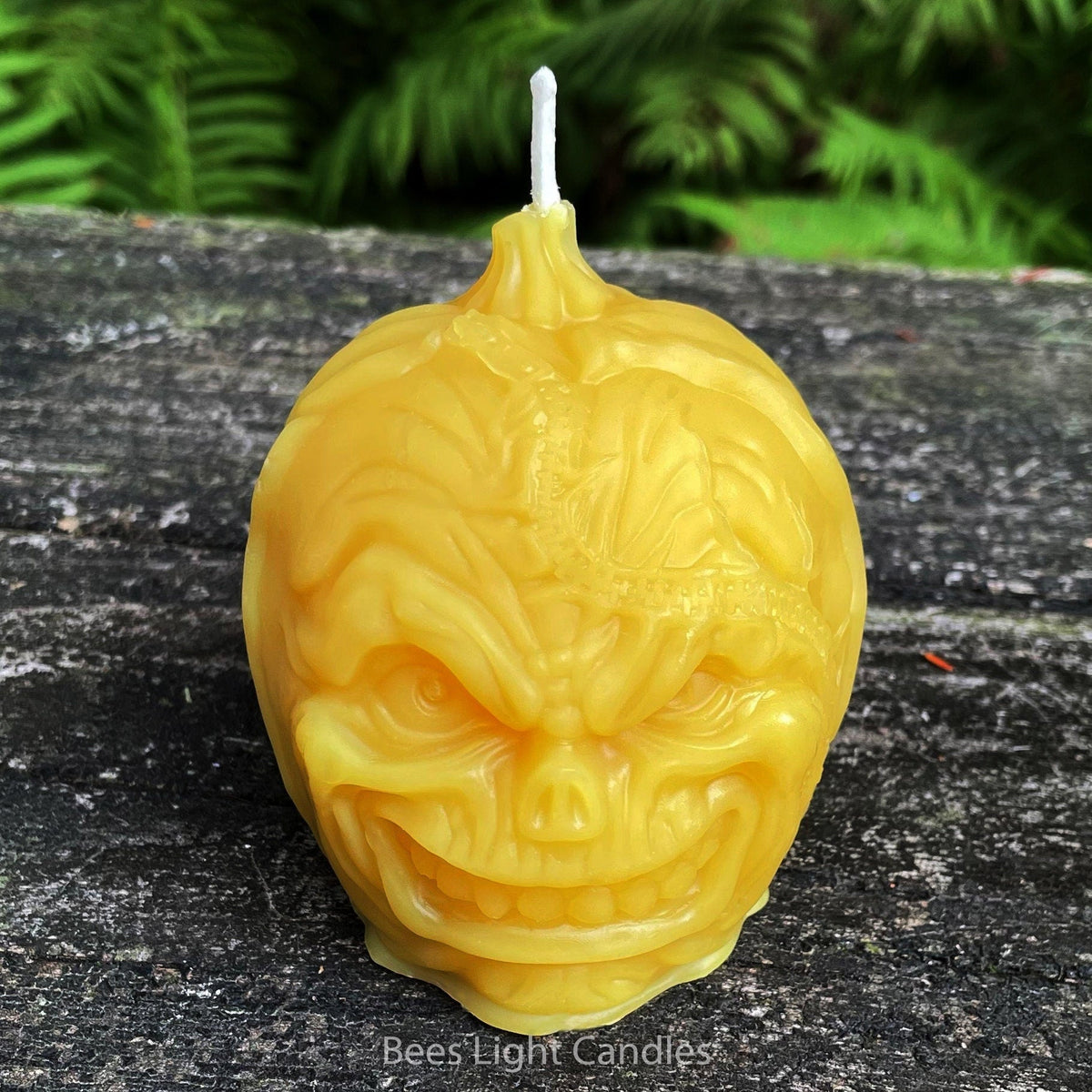 Frankenstein Pumpkin Beeswax Candle