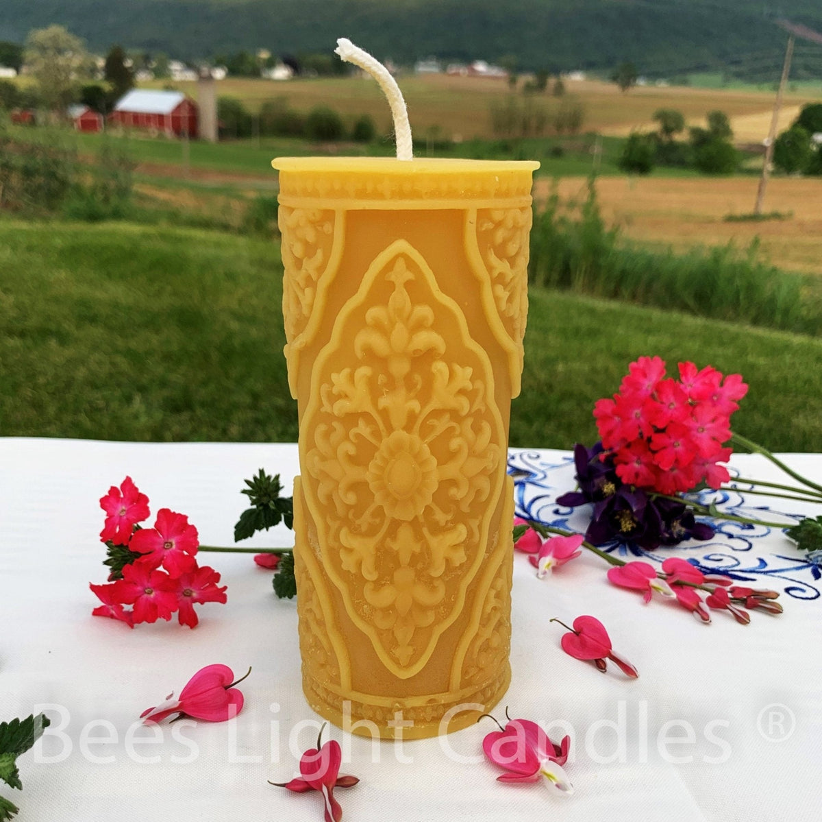 French Country Beeswax Pillar Candles
