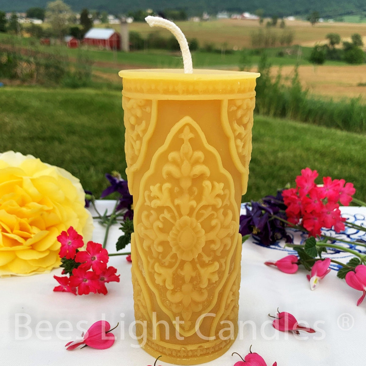 French Country Beeswax Pillar Candles