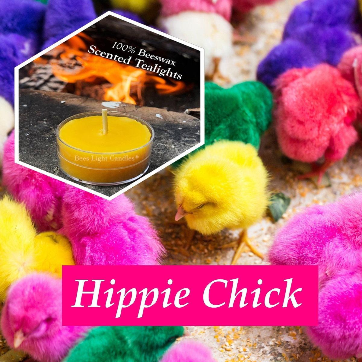 Hippie Chick Scented Beeswax Tealight Candles